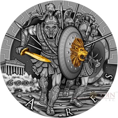 Niue Island 2 oz ARES - GOD OF WAR series GODS $2 Silver Coin 2017