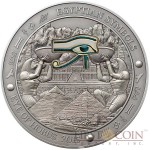 Palau EYE OF HORUS Silver coin EGYPTIAN SYMBOLS series $20 Antique finish 2015 Gold plated High Relief 3 oz