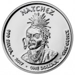 USA TRIBE NATCHEZ LOUISIANA BLACK BEAR NATIVE STATE DOLLARS Series JAMUL - NATIVE AMERICAN SOVEREIGN NATIONS $1 Silver coin 2017 Proof 1 oz