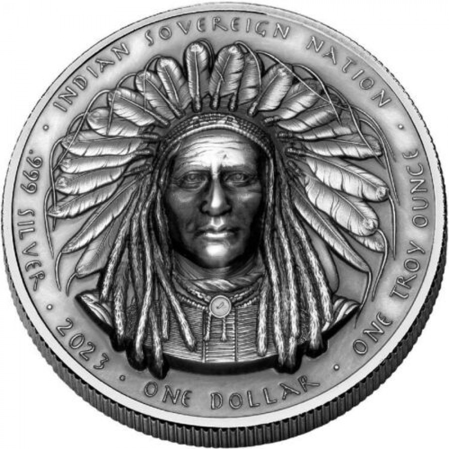 USA 1 oz CRAZY HORSE OGLALA SIOUX TRIBE Series SIOUX INDIAN - NATIVE  AMERICAN SOVEREIGN NATIONS $1