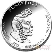 USA TRIBE BLACKFOOT IDAHO PORCUPINE NATIVE STATE DOLLARS Series JAMUL - NATIVE AMERICAN SOVEREIGN NATIONS $1 Silver coin 2015 Proof 1 oz