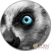 Congo EULEMUR LEMUR series NATURE’S EYES Silver coin 2000 Francs Antique finish 2015 High Relief 2 oz