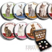 USA CATS 7 x 25 Cents Copper-Nickel Seven Coin Collection Set Cold Enamel 2001