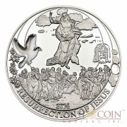 Palau RESURRECTION of JESUS series BIBLICAL STORIES Silver coin $2 Partly enameled 2014 Proof