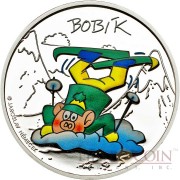 Cook Islands CTYRLISTEK BOBIK $1 series CTYRLISTEK CARTOONS  Copper-Nickel Silver plated Colored coin 2013 Proof