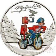 Cook Islands CTYRLISTEK MYSPULIN $1 series CTYRLISTEK CARTOONS  Copper-Nickel Silver plated Colored coin 2013 Proof