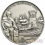 Cook Islands 5th Crusade: John of Brienne $5 History of the Crusades Series Silver coin Antique finish 2011