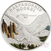 Gabon EAGLE HARPAGORNIS MOOREI series PREHISTORIC WILDLIFE Silver coin 1000 Francs Colored Proof 2013