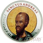 Palau SANCTUS ANDREAS $1 Copper Silver Plated coin Colored Prooflike 2009