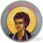 Palau SANCTUS THOMAS $1 Copper Silver Plated coin Colored Prooflike 2009