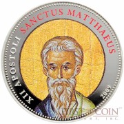 Palau SANCTUS MATTHAEUS $1 Copper Silver Plated coin Colored Prooflike 2009