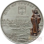 Cook Islands ZUTPHEN THE NETHERLAND series HANSEATIC LEAGUE SEA TRADING ROUTE $5 Silver coin Antique finish 2010