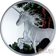 Tokelau Unicorn $5 Creatures of Myth & Legend Silver Coin Year of the Horse COLORED PROOF 1 oz 2014