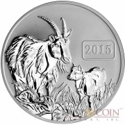 Tokelau Year of the Goat $5 Lunar Family Series Silver Coin Reverse Proof 1 oz 2015