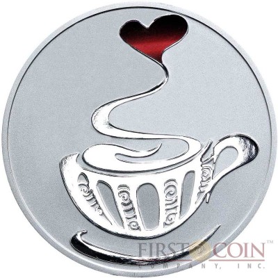 Tokelau LOVE COFFEE $5 Silver Coin 2015 Proof 1 oz