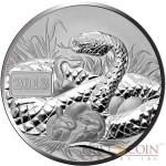 Tokelau YEAR OF THE SNAKE Family $5 Silver Coin 2013 Reverse Proof 1 oz
