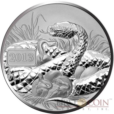Tokelau YEAR OF THE SNAKE Family $5 Silver Coin 2013 Reverse Proof 1 oz