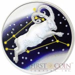 Tokelau ARIES $5 Creatures of Myth & Legend series Silver Coin Year of the Goat Colored Proof 1 oz 2015