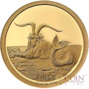 Tokelau Capricornus $5 Creatures of Myth & Legend series Gold Coin Year of the Goat Proof 2015