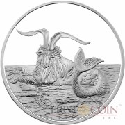 Tokelau Capricornus $5 Creatures of Myth & Legend series Silver Coin Year of the Goat Proof 1 oz 2015