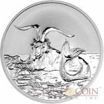 Tokelau Capricornus $5 Creatures of Myth & Legend series Silver Coin Year of the Goat Reverse Proof 1 oz 2015