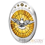 Cook Islands Alabaster Window $5 Silver Coin Gold Plated Swarovski Oval Shape Proof Frosted Gilding  2013