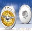 Cook Islands Alabaster Window $5 Silver Coin Gold Plated Swarovski Oval Shape Proof Frosted Gilding  2013