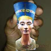 Solomon Islands Nefertiti 3D Sculptures of Art Egypt Queen 3 oz $25 Silver coin 2013