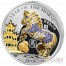 Rwanda Lunar Year of the Horse Pave 3D Silver Three Coin Set 1500 Francs Gemstones Gilded Proof  2014