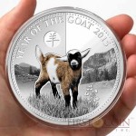 Benin YEAR OF THE GOAT 1000 Francs Silver coin Innovative Haptic Printing technology 2015 Partly Proof and Frosted 1 oz