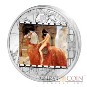 Cook Islands John Collier Lady Godiva $20 Masterpieces of Art Silver Coin Swarovski Crystals Proof 3 oz  2013
