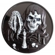 Republic of Palau 3 oz DARK CHECKMATE CHESS series You Can't Cheat Death $20 Silver Coin 2021