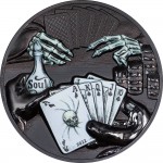 Republic of Palau 3 oz Dark Royal Flush series You Can't Cheat Death $20 Silver Coin 2022