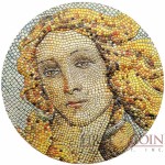 Palau BIRTH OF VENUS - Botticelli series GREAT MICROMOSAIC PASSION $20 Silver Coin 2017 Innovative Mosaic Technology Proof 3 oz