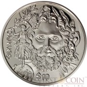 British Virgin Islands ZEUS OLYMPIC Father of the Modern Olympics 150th Birth Anniversary of Baron de Coubertin $10 Silver coin 2013 Proof