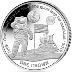 Ascension Island NASA Official Coin 50th ANNIVERSARY Apollo-11 FIRST MAN ON THE MOON 1 Crown Silver Coin Proof 2019