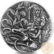 British Indian Ocean Territory HYDRA series FAMOUS MYTHICAL CREATURES £4 Silver Coin 2018 Antique finish High relief 2 oz