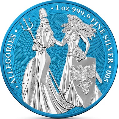 Germania 2019 5 Mark The Allegories i-Color Edition Dark Red 1Oz Silver Coin