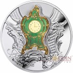 Niue Island IMPERIAL DESK CLOCK by Carl Faberge series ART OF FABERGE $1 Silver Coin 2018 Clock shaped insert Proof 1 oz