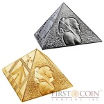 Niue Island THE GREAT PYRAMIDS TWO COIN SET Masterpiece of Mint Art $30 Silver coins Pyramid Shaped High Relief 2014 Proof Gold Plated 6 oz