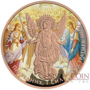 Ukraine FRESCO ANGELS ARCHANGEL MICHAEL series CHRISTIANITY THEMATIC DESIGN ₴1 Hryvnia 2015 Silver Coin 24K Rose Gold plated 1 oz
