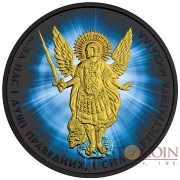 Ukraine SHINING OF SAINT ARCHANGEL MICHAEL series CHRISTIANITY THEMATIC DESIGN ₴1 Hryvnia 2015 Silver Coin Black Ruthenium plated 1 oz