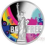 Republic of Cameroon BE FREE FREEDOM STATUE of LIBERTY NEW YORK 2000 Francs Silver Coin 2018 High Relief Proof 2 oz