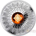 Niue Island ETERNAL KNOT $1 Silver Coin 2018 Amber with intaglio Proof