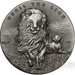Republic of Cameroon CECIL THE LION 2000 Francs Silver Coin 2018 High Relief Antique finish 2 oz