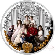 Republic of Cameroon IN MEMORY OF ROMANOV FAMILY RUSSIAN EMPIRE 1000 Francs Silver Coin 2018 Pearl insert Proof 1 oz
