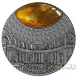 Niue Island RENAISSANCE series AMBER ART $5 Silver coin 2017 High Relief Antique finish Amber inlay 2 oz
