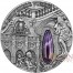 Niue Island BELVEDERE VIENNA Silver coin WINTER PALACE Series $2 Amethyst Inlay 2015 Ultra High Relief Antique finish 2 oz