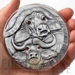 Niue Island BUFFALO of Wildlife Family Series $10 Silver coin 2014 Ultra High Relief Antique finish 4 oz