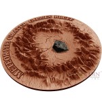 Niue Island CRATER GOSSES BLUFF series METEORITE CRATER Silver coin $1 Antique finish 2017 Unique red copper plated 3D Craters relief Real HENBURY meteorite 1 oz